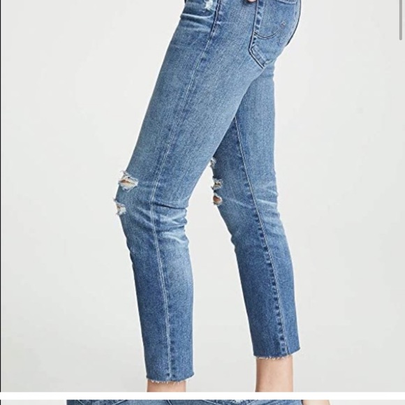 AG Prima distressed size 26 Cigarette straight crop jeans - Picture 3 of 9